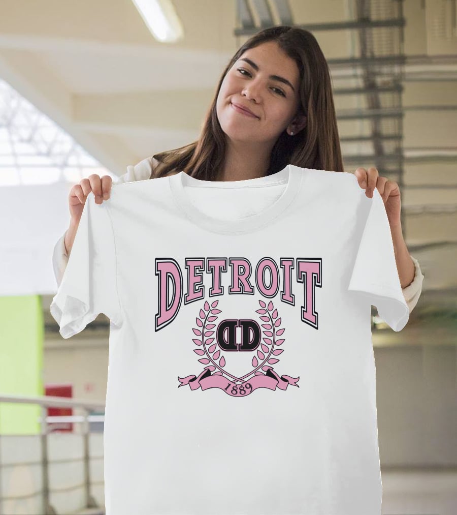 Detroit 1889 Pink Crest DD Laurel T-Shirt