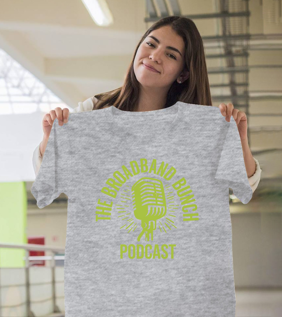 The Broadband Bunch Podcast Microphone T-Shirt