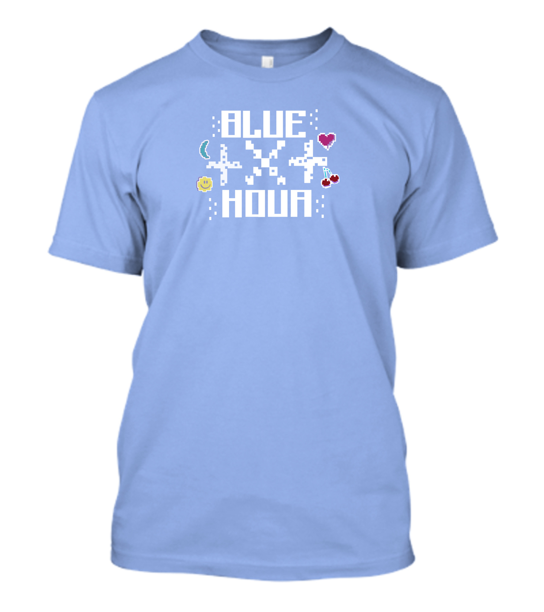 Liam Mcewan Blue Hour Pixel Art Design With Heart Moon Sun And Cherries T-Shirt