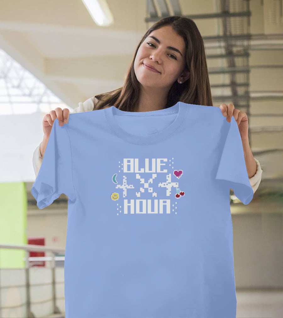 Liam Mcewan Blue Hour Pixel Art Design With Heart Moon Sun And Cherries T-Shirt