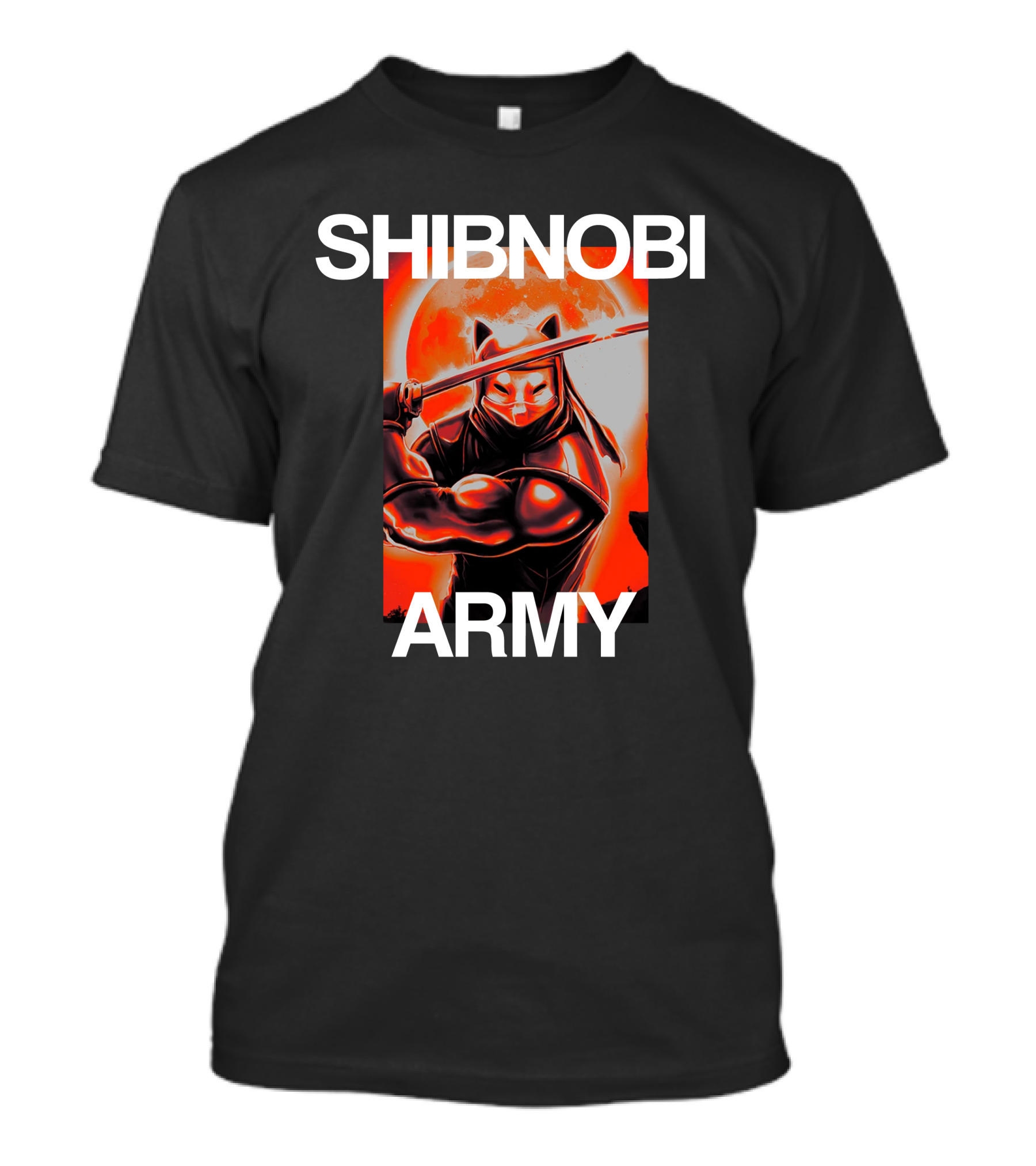 Shibnobi Army Shib Nobi Warrior Ninja Cat Moon T-Shirt