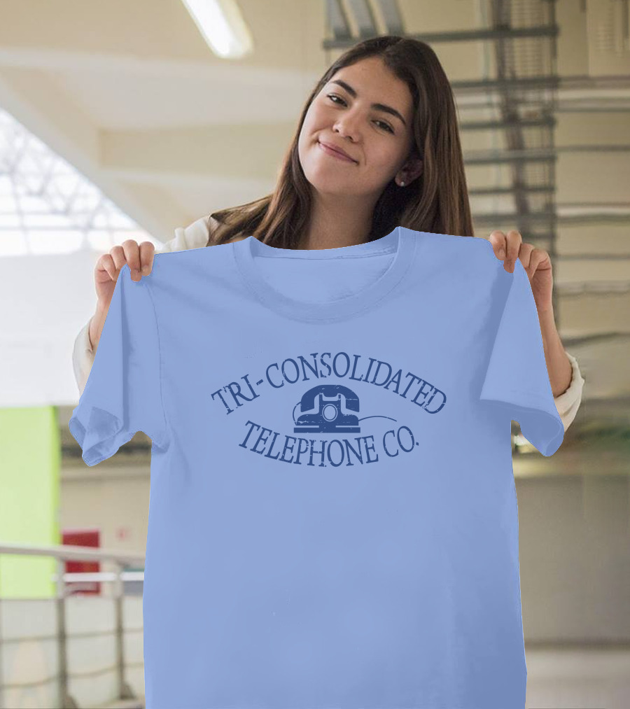 TRI-CONSOLIDATED TELEPHONE CO VINTAGE LOGO WITH RETRO TELEPHONE IMAGE T-Shirt