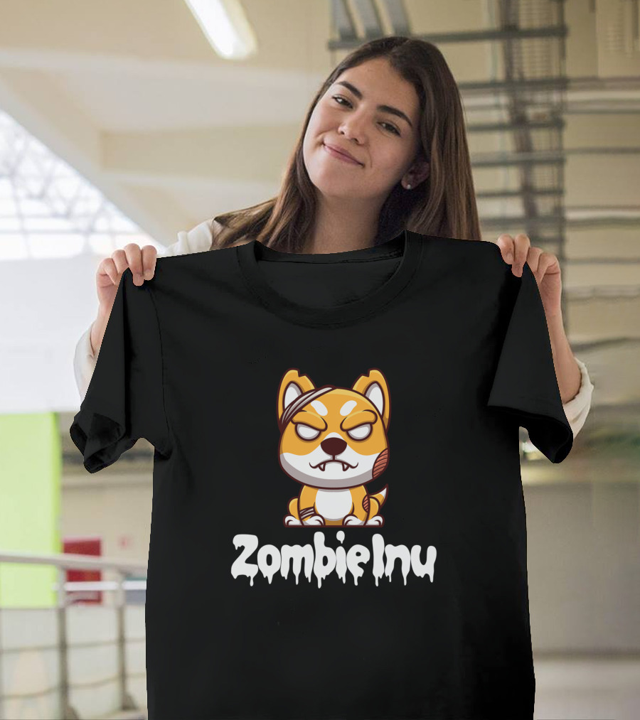 Zombie Inu Zinutoken Halloween Dog Character T-Shirt