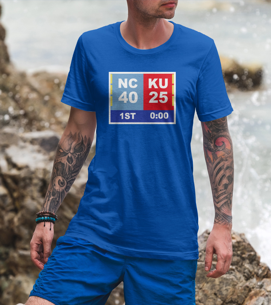NC 40 KU 25 Scoreboard 1st Half 0:00 Classic Ks Comeback T-Shirt