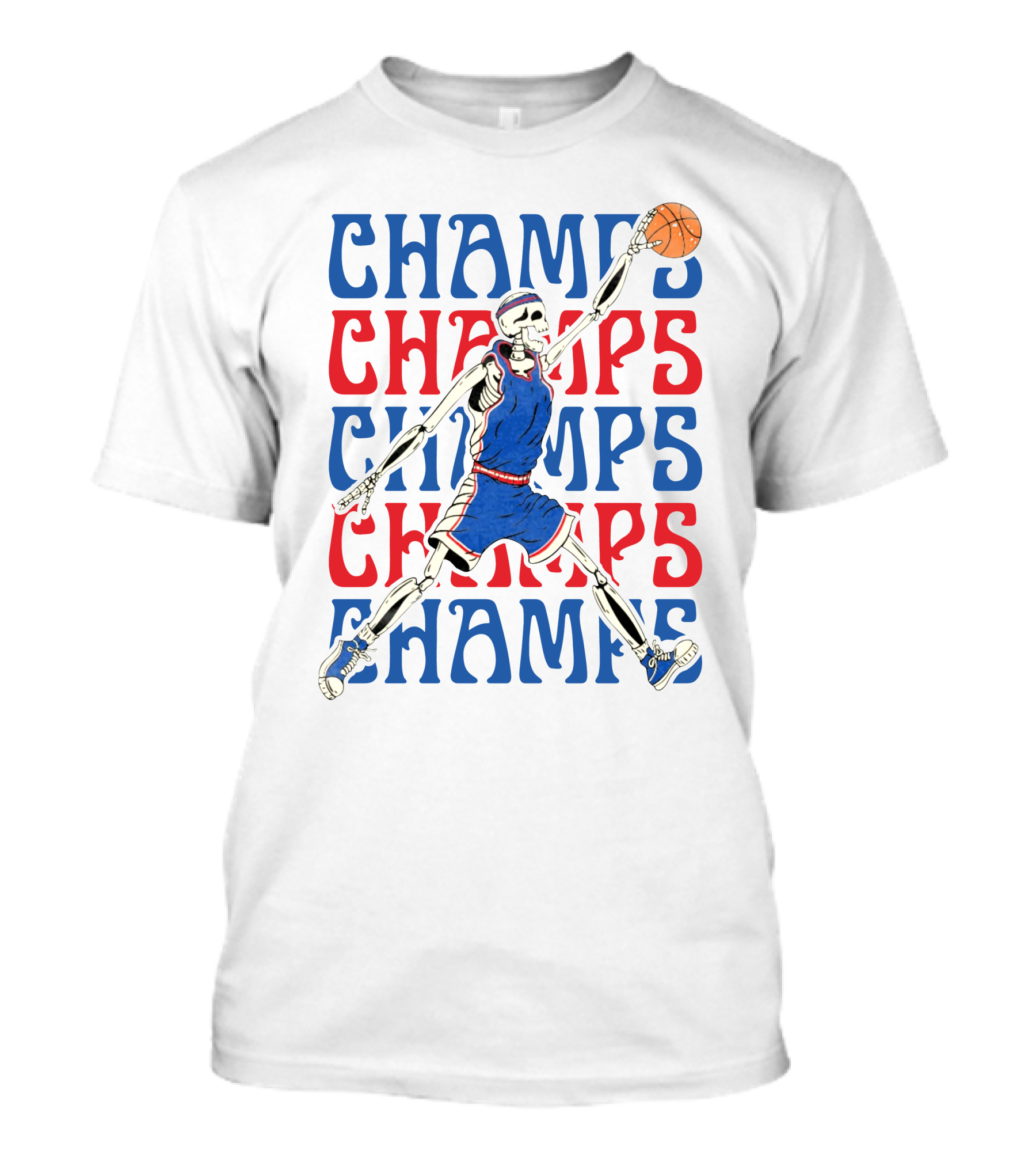 Champs Skeleton Basketball Player Art Ka Skeleton Champs T-Shirt