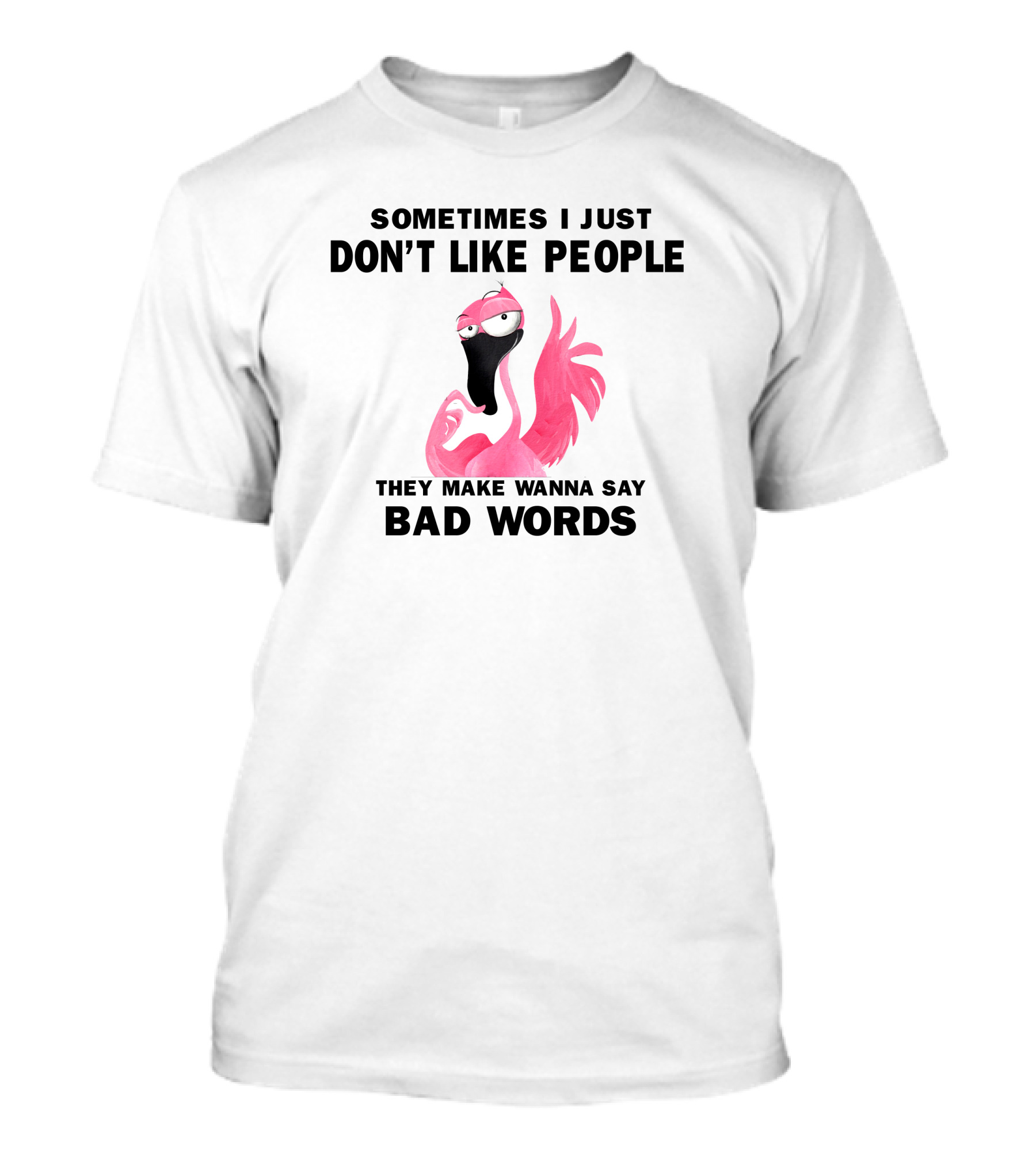 Sometimes I Just Don't Like People They Make Wanna Say Bad Words Flamingo T-Shirt
