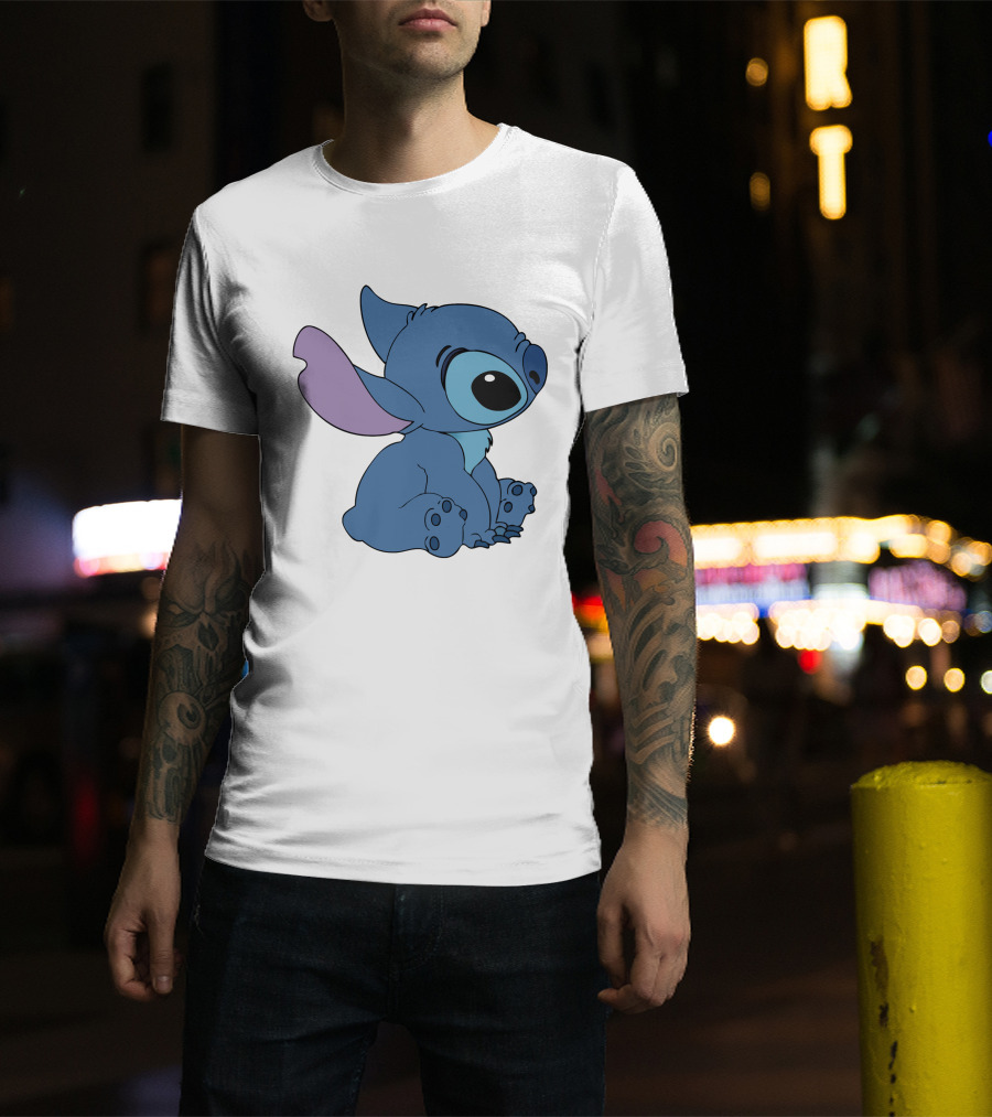 Stitch 1 Cute Cartoon Character Sitting Disney T-Shirt