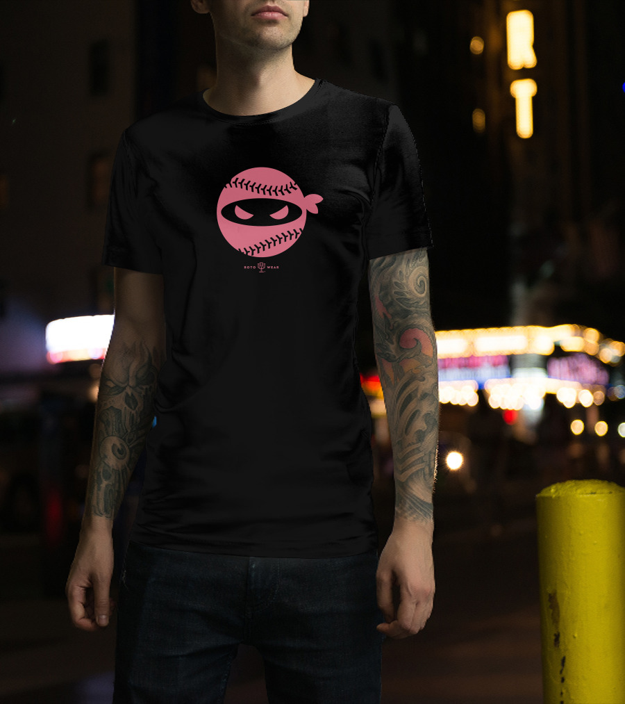 Roto Wear Pitching Ninja Emily's Fight Edition Pink Baseball Ninja T-Shirt
