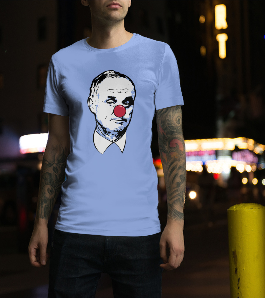 Clown Rob Manfred Blue Background Red Nose T-Shirt