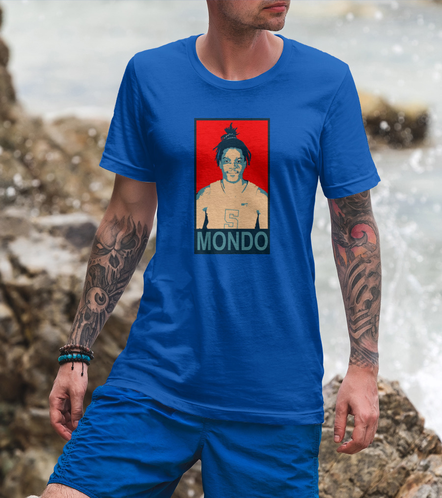 Armando Bacot Mondo Number 5 Red And Blue T-Shirt