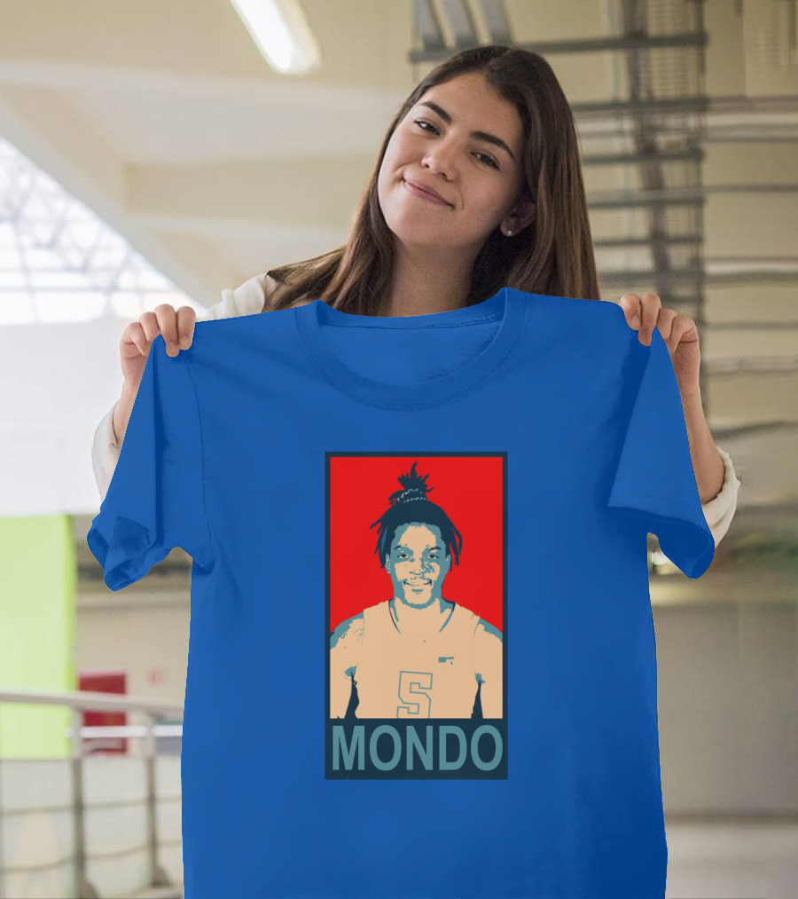 Armando Bacot Mondo Number 5 Red And Blue T-Shirt