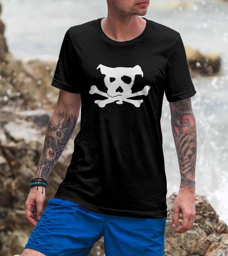 Pirate Dog Skull And Crossbones T-Shirt