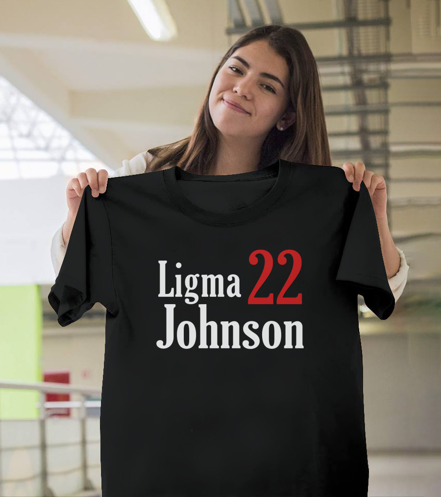 Ligma Johnson 22 Typography Bold Red White T-Shirt