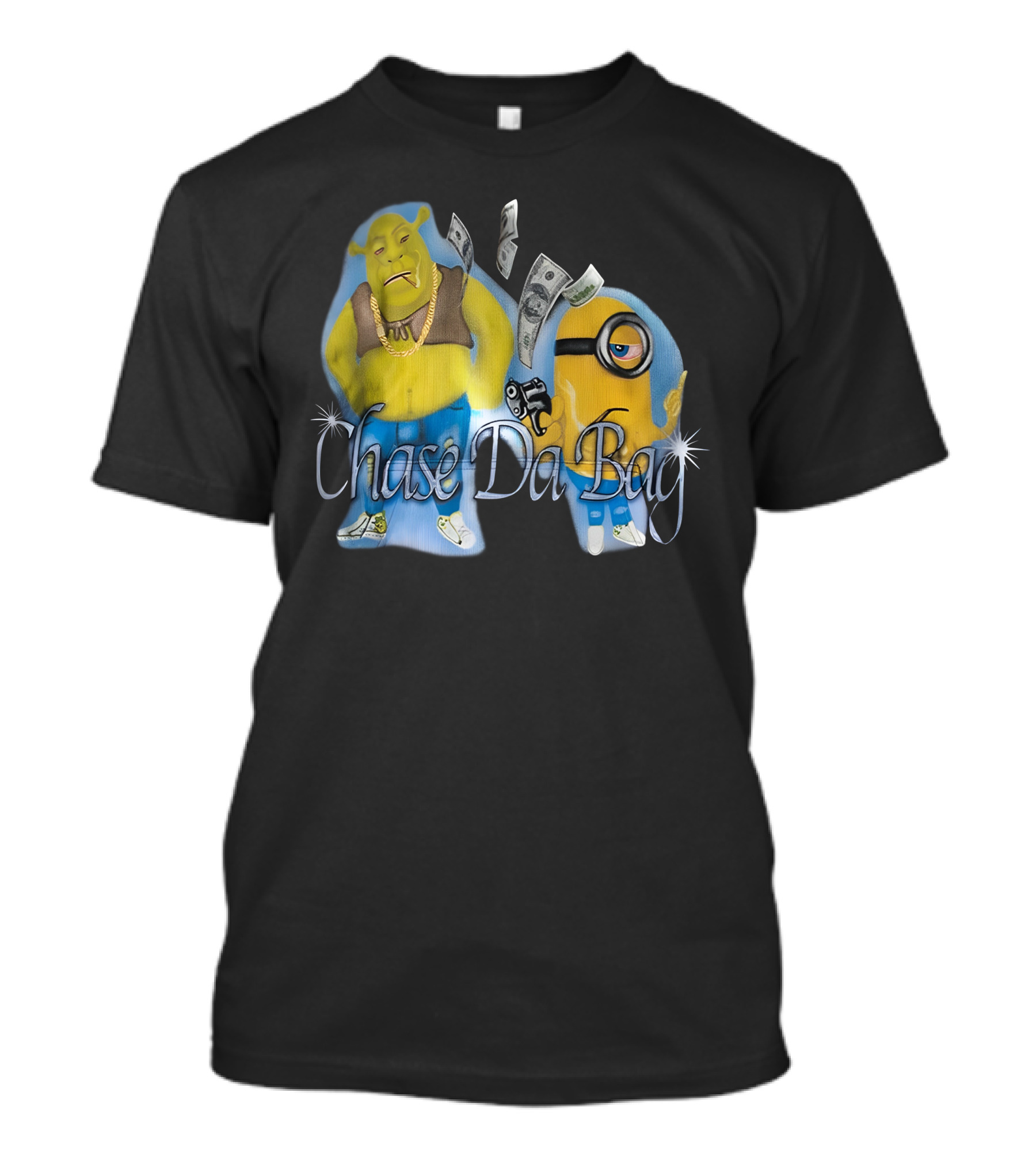 Chase Da Bag Shrek Minion Money T-Shirt
