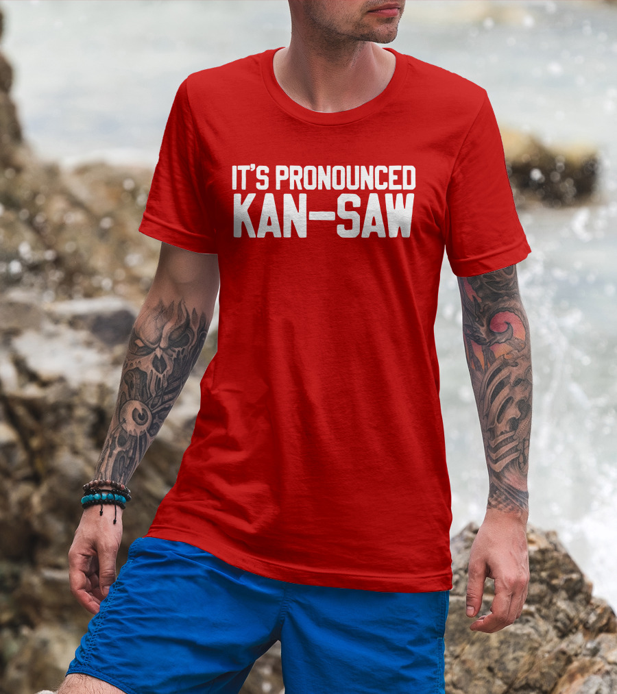 Hogs It's Pronounced Kan Saw Arkansas Razorbacks T-Shirt