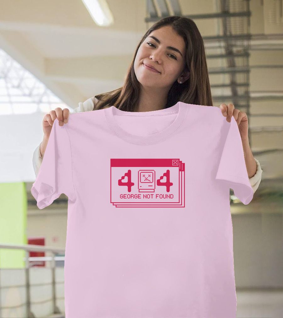 Georgenotfound 404 Error Crying Computer Pink T-Shirt