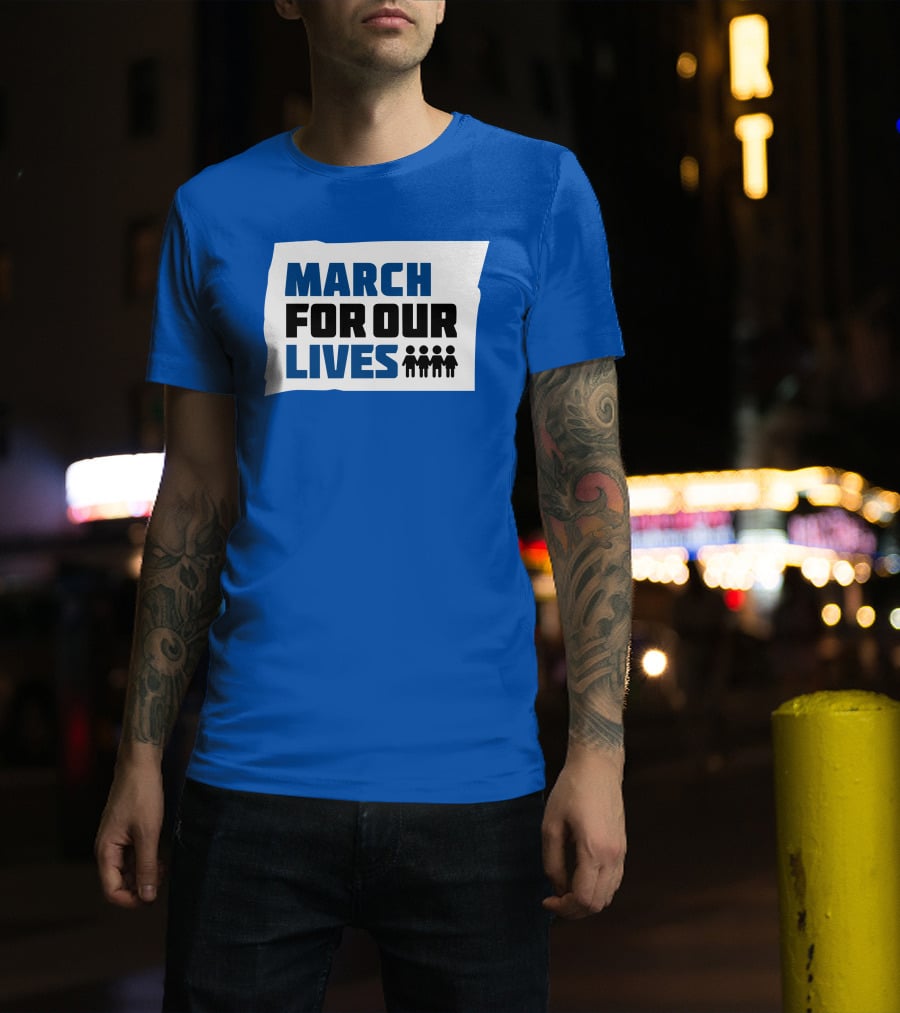MARCH FOR OUR LIVES Protest Social Movement Iconic Text And Figures T-Shirt