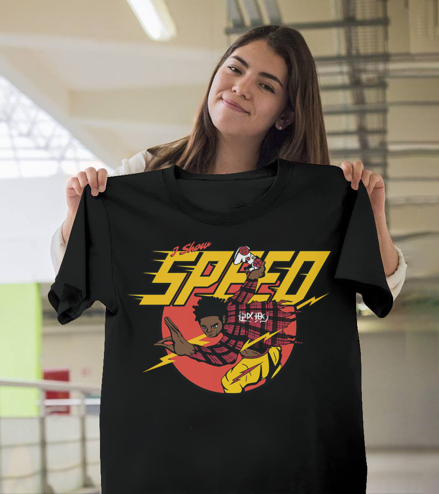 IShowSpeed Speed J-Show Gamer Controller Lightning Burst T-Shirt