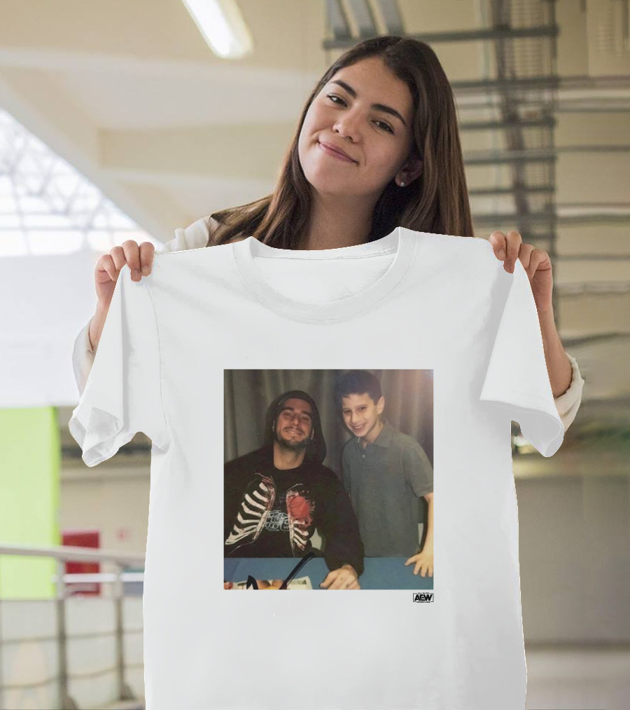 AEW Wrestling Photo Young MJF with CM Punk Retro Moment T-Shirt