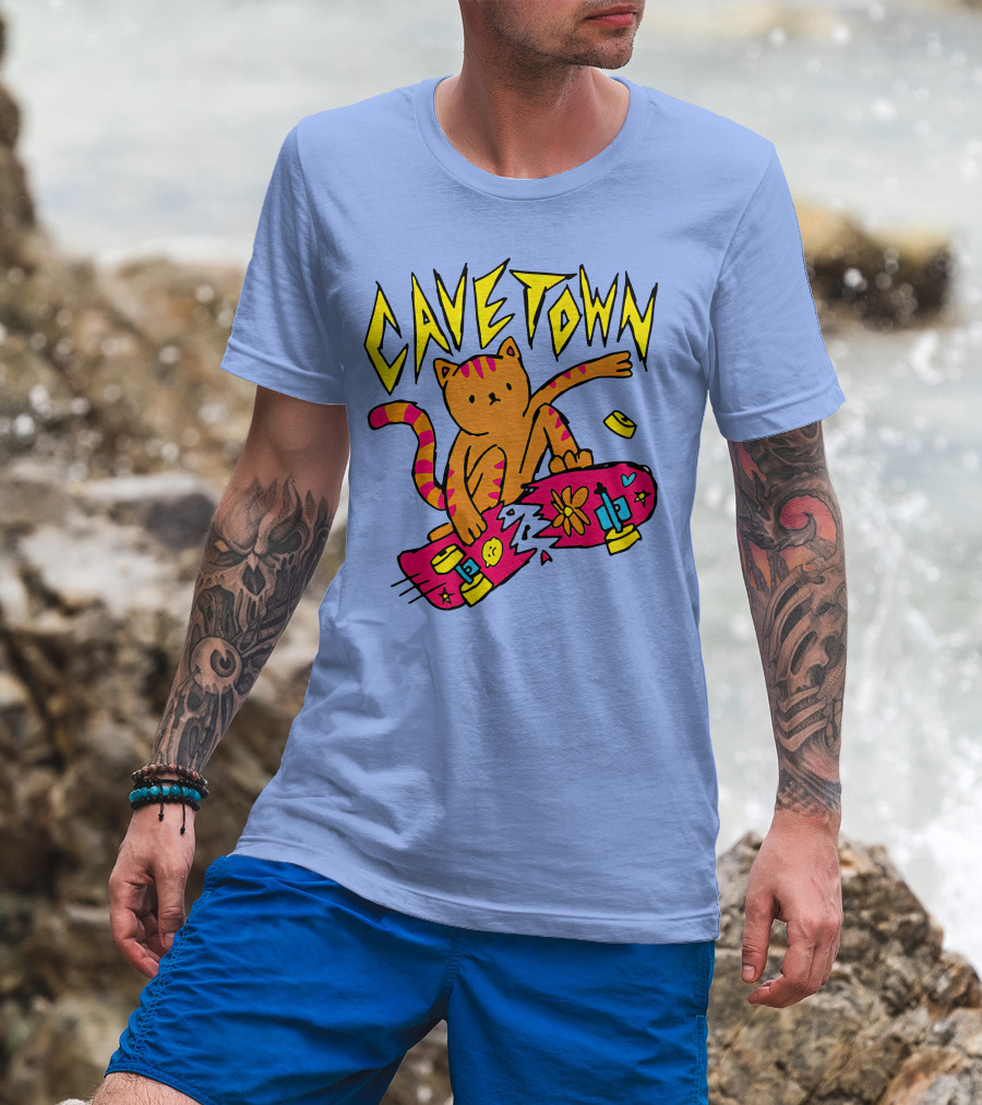 Cavetown Cat Skateboard Fun T-Shirt