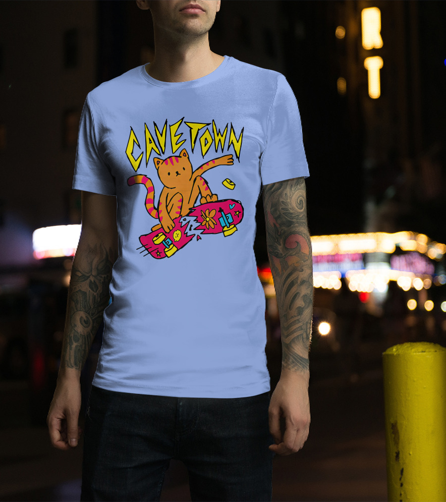 Cavetown Cat Skateboard Fun T-Shirt
