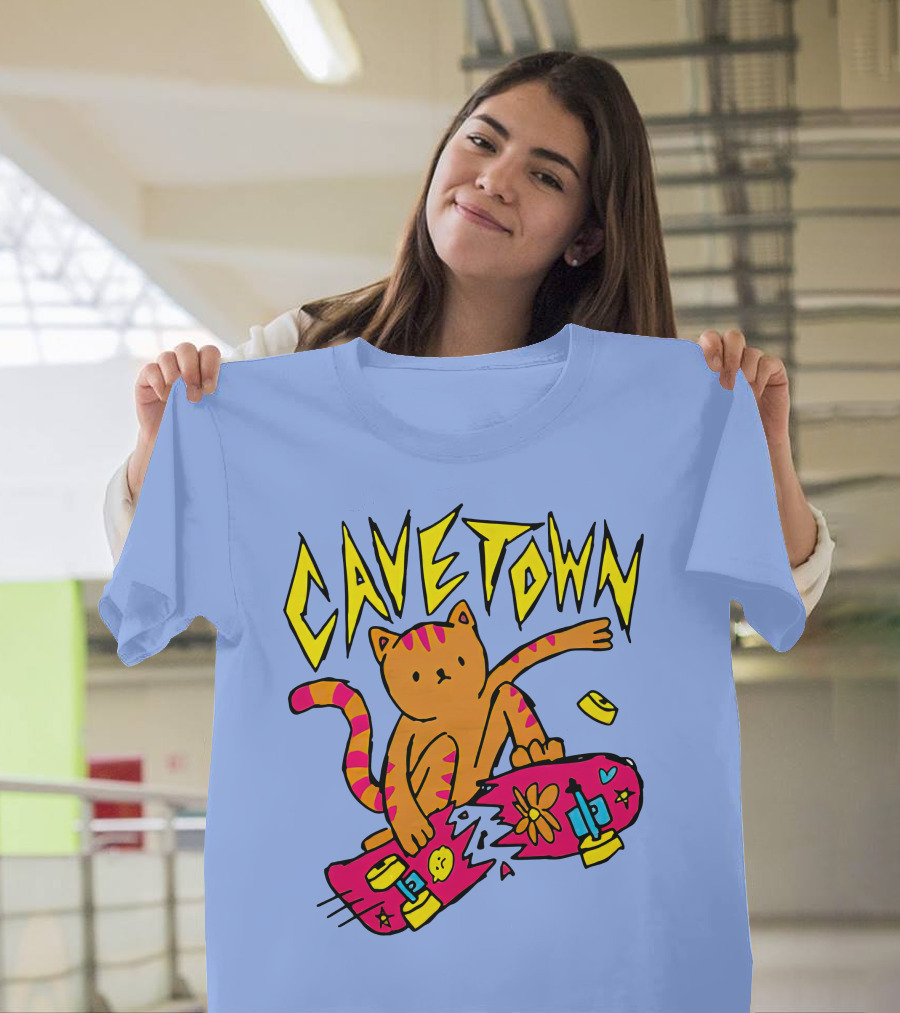 Cavetown Cat Skateboard Fun T-Shirt