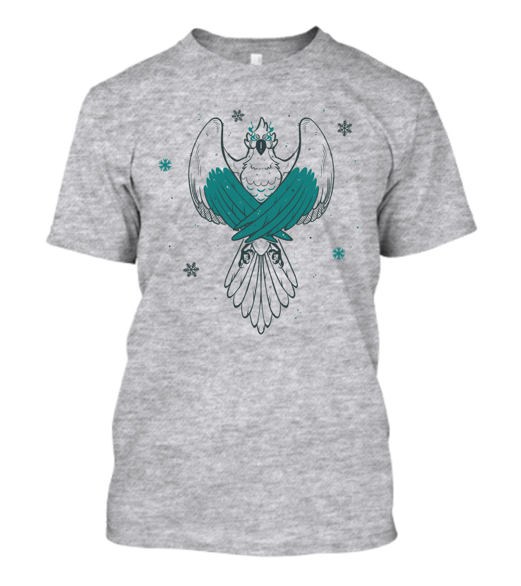 Jaiden Animations Bird With Teal Wings And Snowflakes T-Shirt