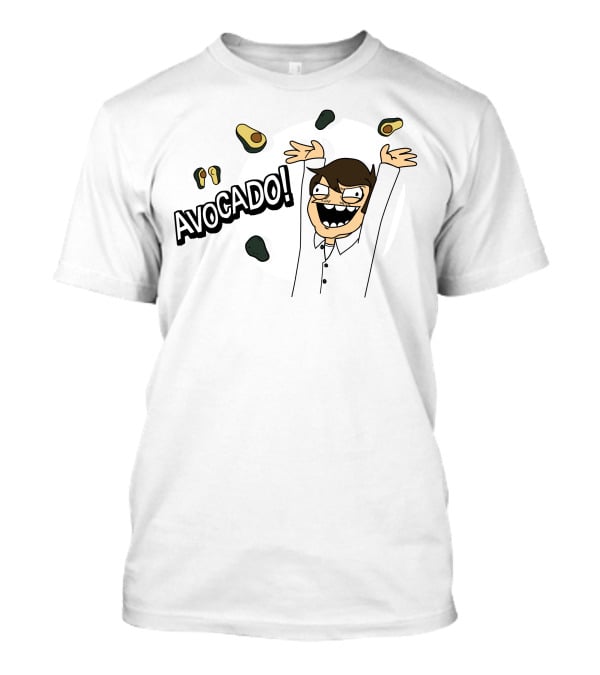 AVOCADO Enthusiastic Cartoon Celebration With Flying Avocados T-Shirt