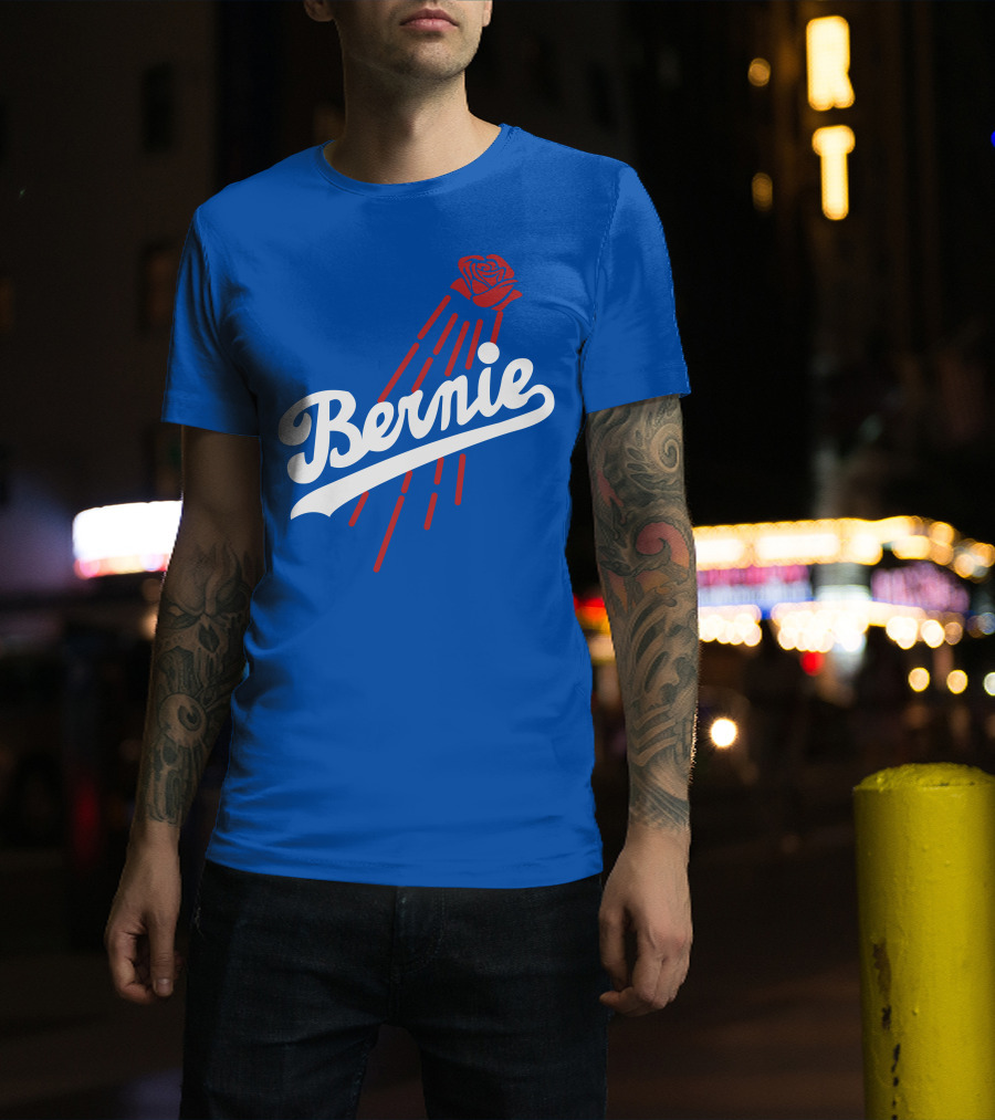 Bernie Sanders Dodgers Logo Rose T-Shirt