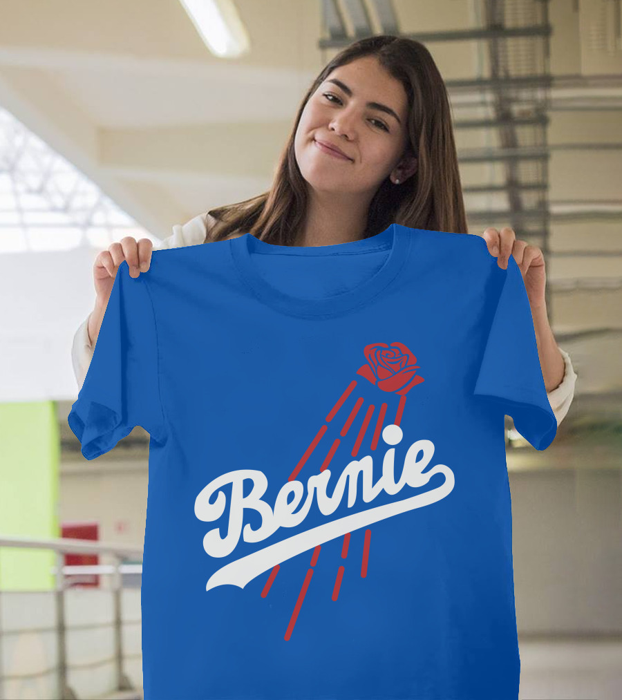 Bernie Sanders Dodgers Logo Rose T-Shirt