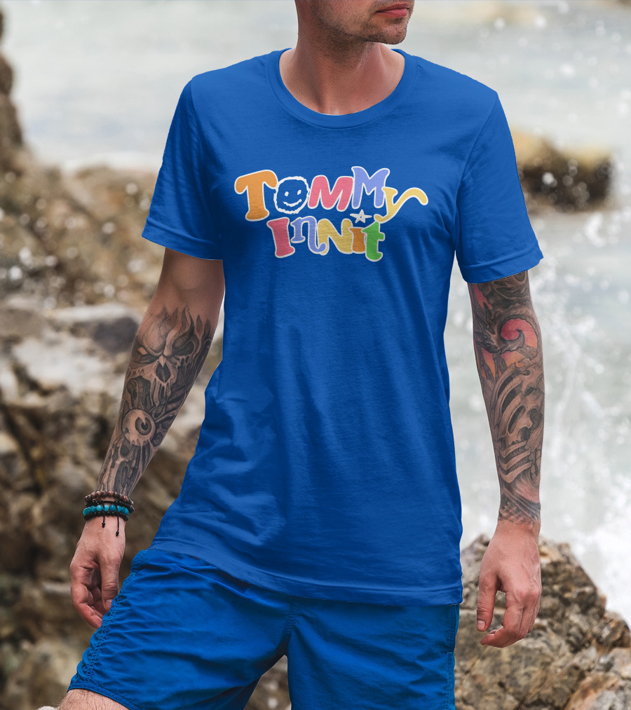TommyInnit Colorful Text Design With Smiley Face And Star T-Shirt