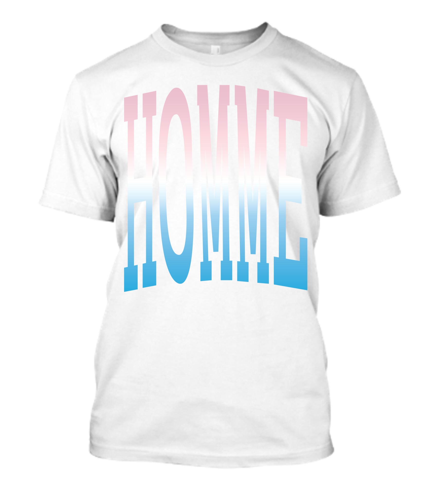 Homme Femme Pink Blue Gradient Text T-Shirt