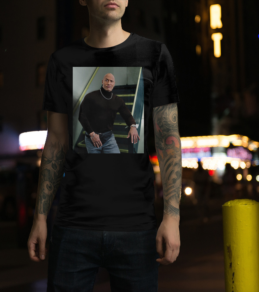 The Rock Iconic 90s Turtleneck Fanny Pack Look T-Shirt