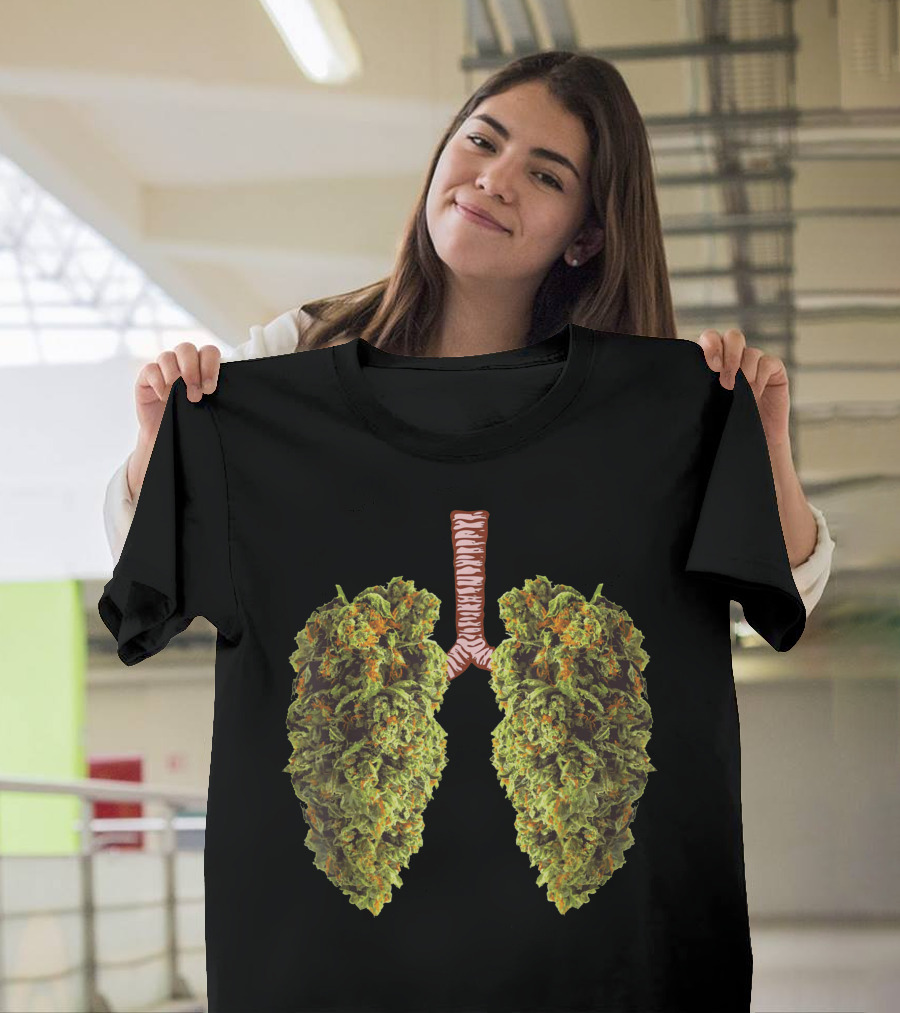 Weed Lungs Cannabis Leaf Anatomy T-Shirt