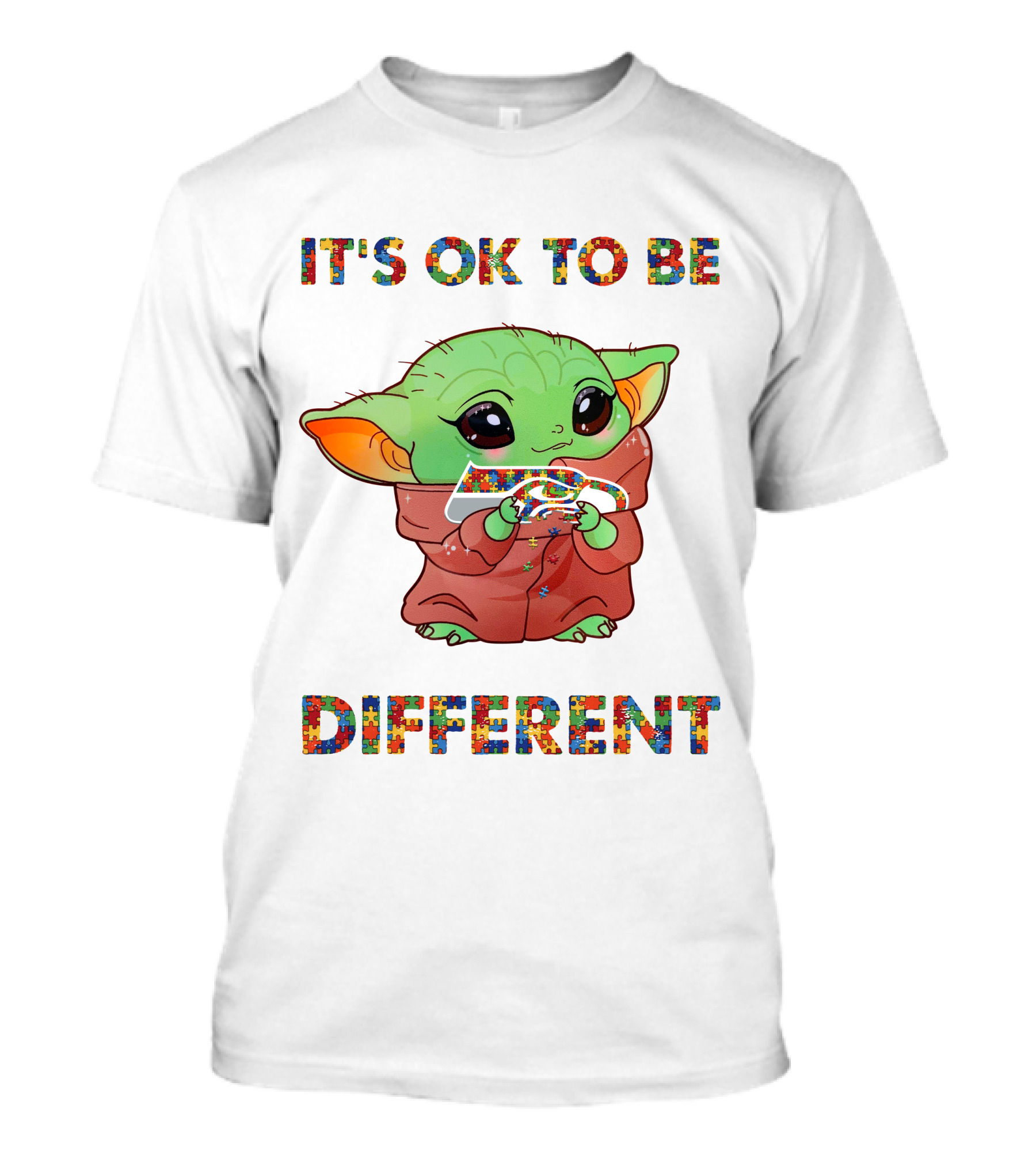 It's Ok To Be Different Puzzle Baby Holding Seattle Seahawks T-Shirt
