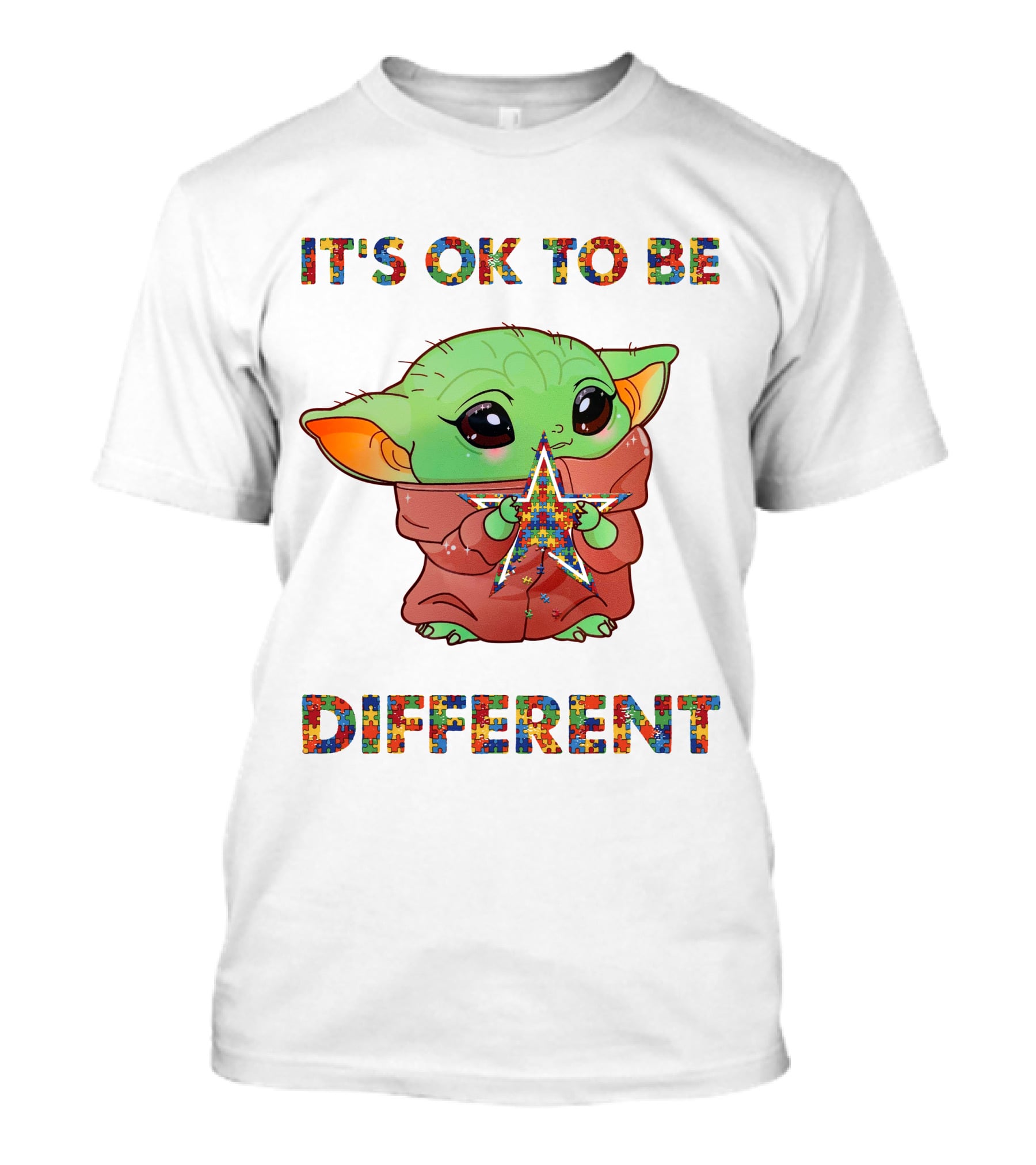 It's Ok To Be Different Dallas Cowboys Baby Yoda Star T-Shirt