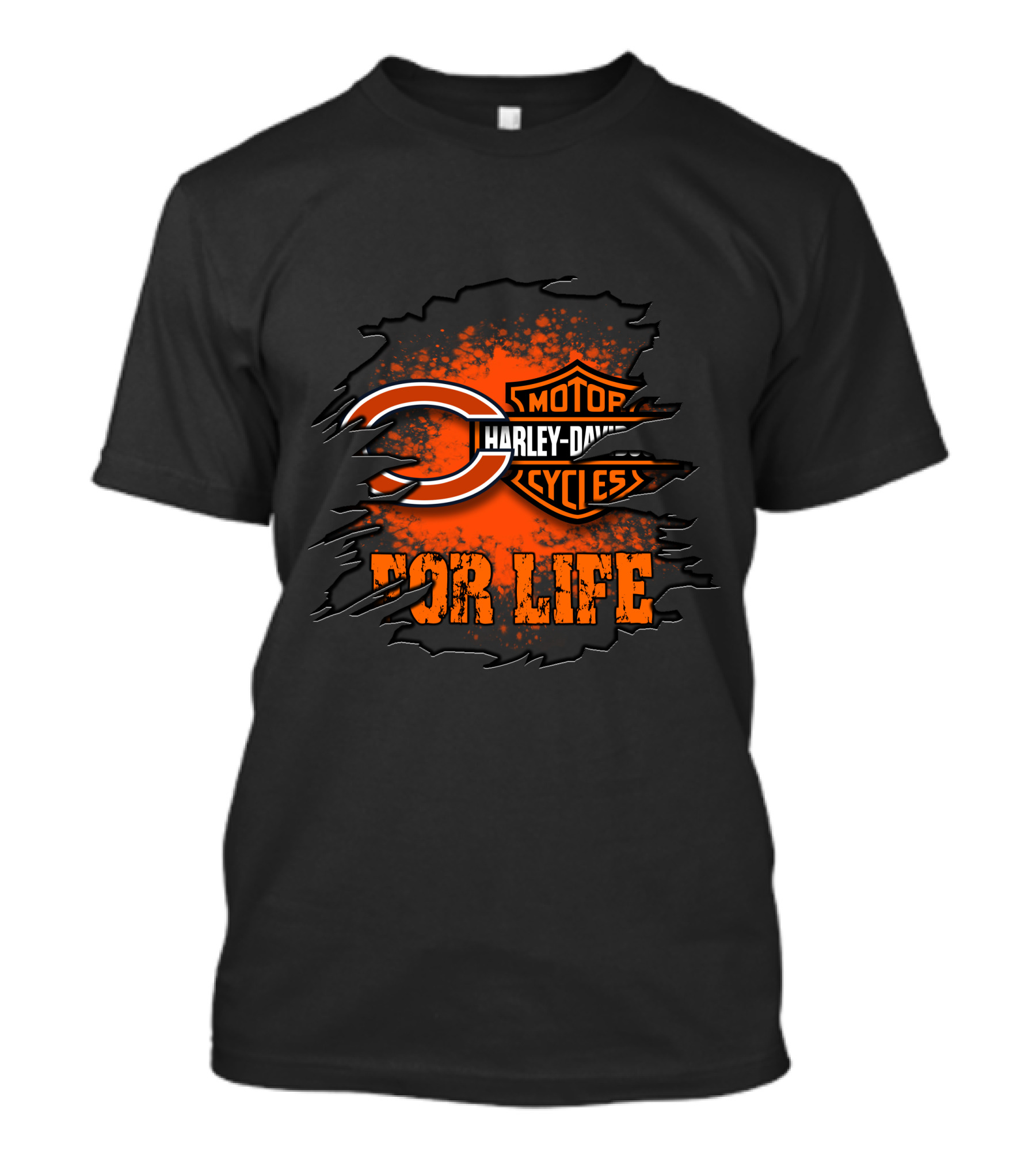 Chicago Bears Harley Davidson Motorcycles For Life T-Shirt
