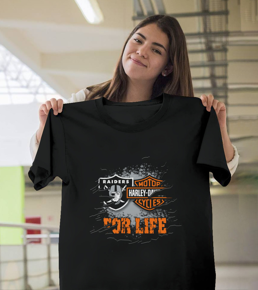 Las Vegas Raiders Harley Davidson For Life T-Shirt