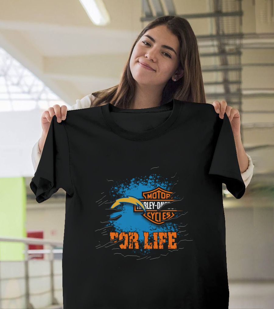 Los Angeles Chargers Harley Davidson For Life T-Shirt