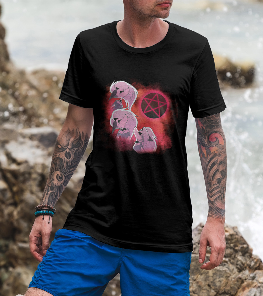 Helluva Boss Loona Trio With Pink Pentagram T-Shirt