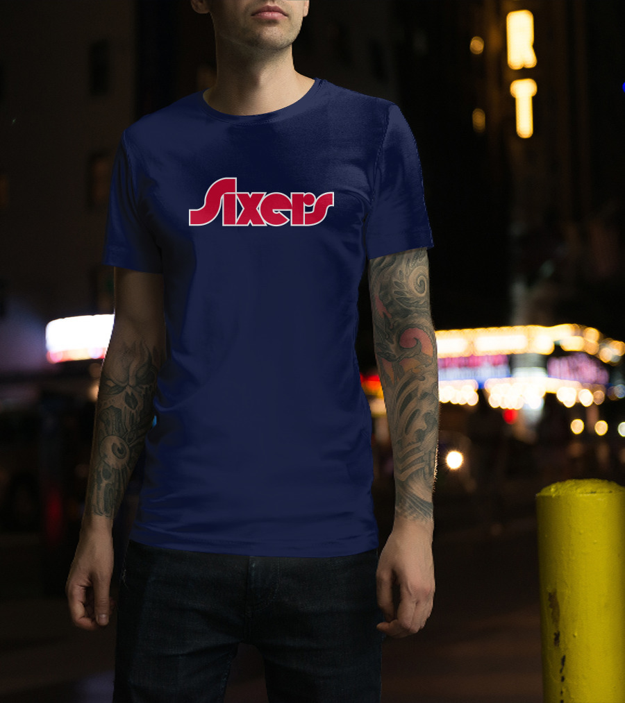 Sixers City Edition Logo Red And Blue T-Shirt