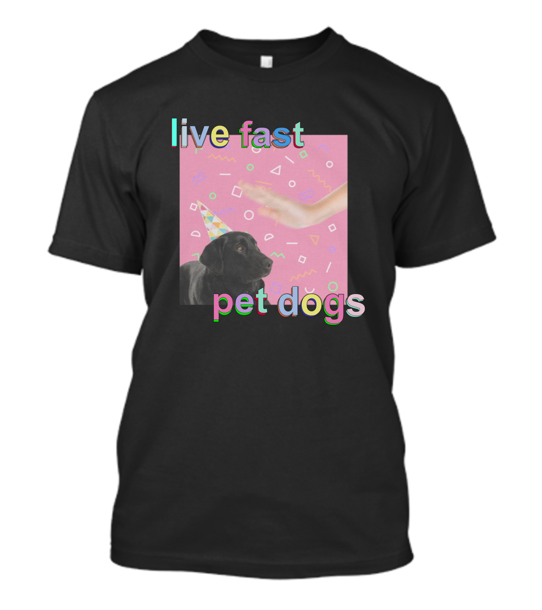 Live Fast Pet Dogs Zach Heltzel Robots With Rayguns T-Shirt