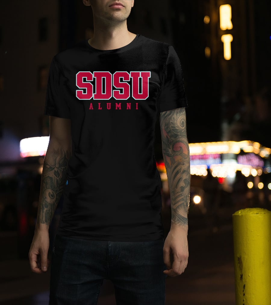SDSU Alumni Red Block Letters T-Shirt