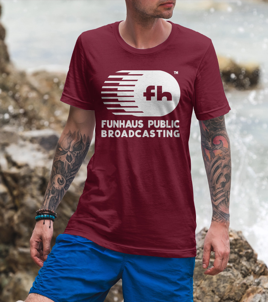 Funhaus Public Broadcasting Logo Design Fh T-Shirt