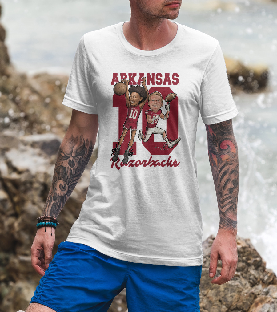 Arkansas Razorbacks 10 Bumper Pool Jaylin Williams Football Basketball Fun T-Shirt