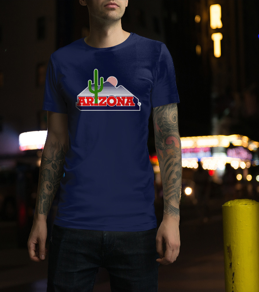 Arizona Wildcats Logo Cactus And Sunset T-Shirt