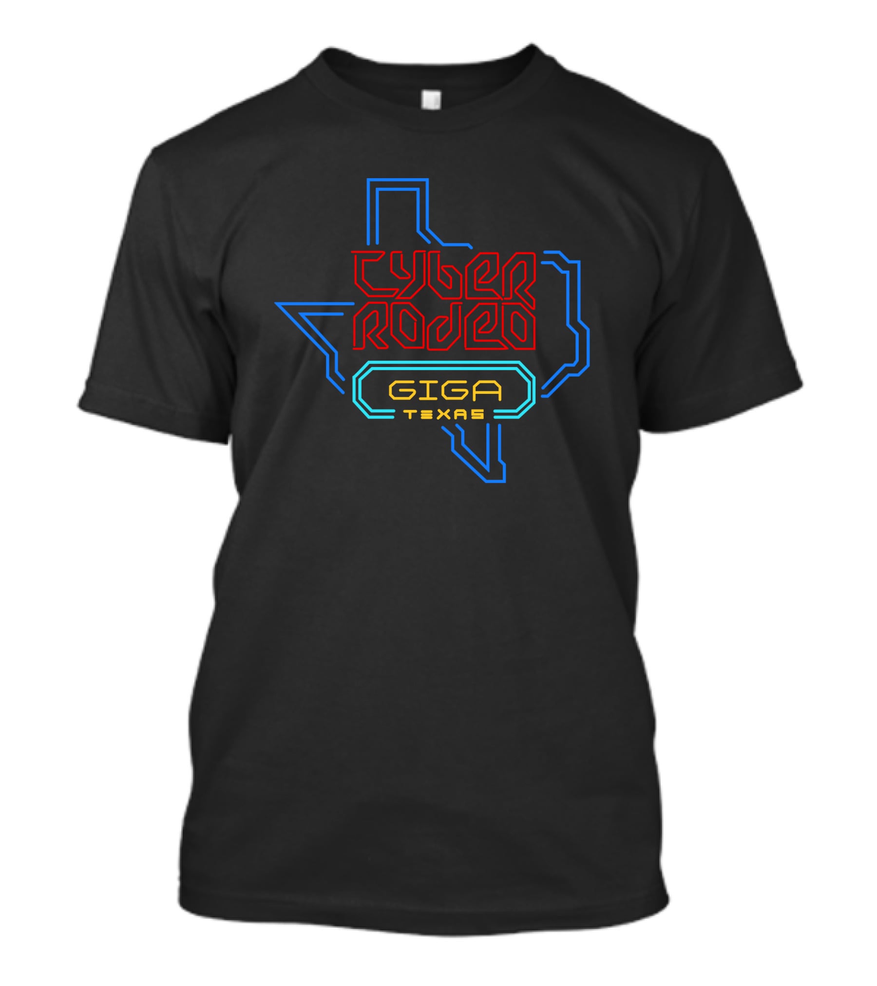 Cyber Rodeo Giga Texas Neon Outline T-Shirt