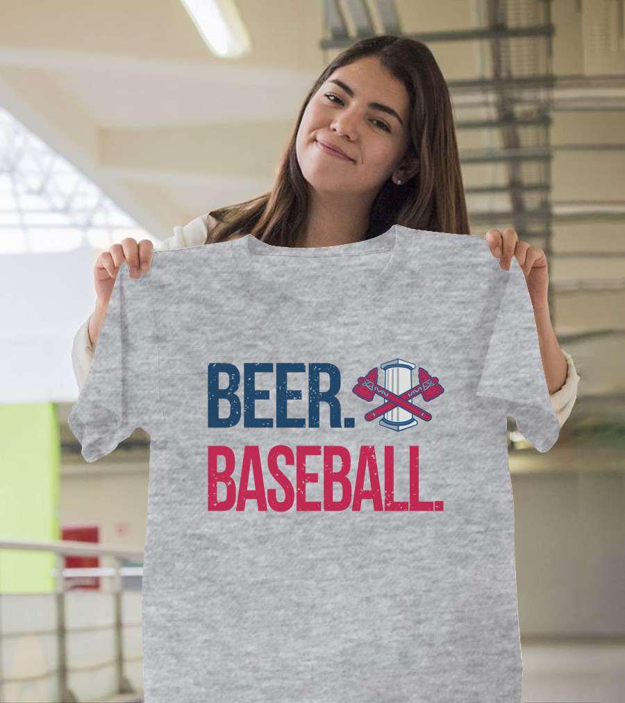 BEER. BASEBALL. Crossed Axes Emblem T-Shirt