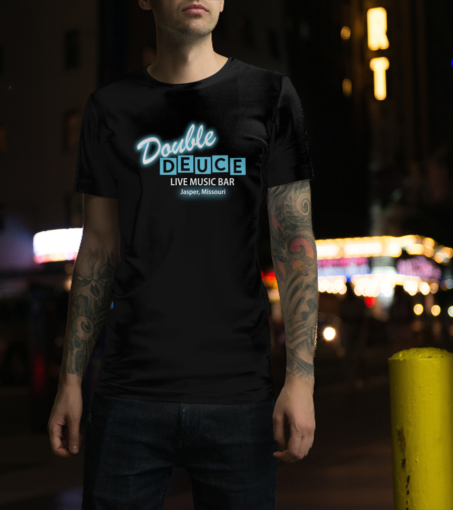 Double Deuce Live Music Bar Jasper Missouri Neon T-Shirt