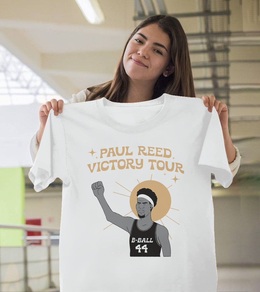 Paul Reed Victory Tour B-Ball 44 Raised Fist Basketball Star T-Shirt